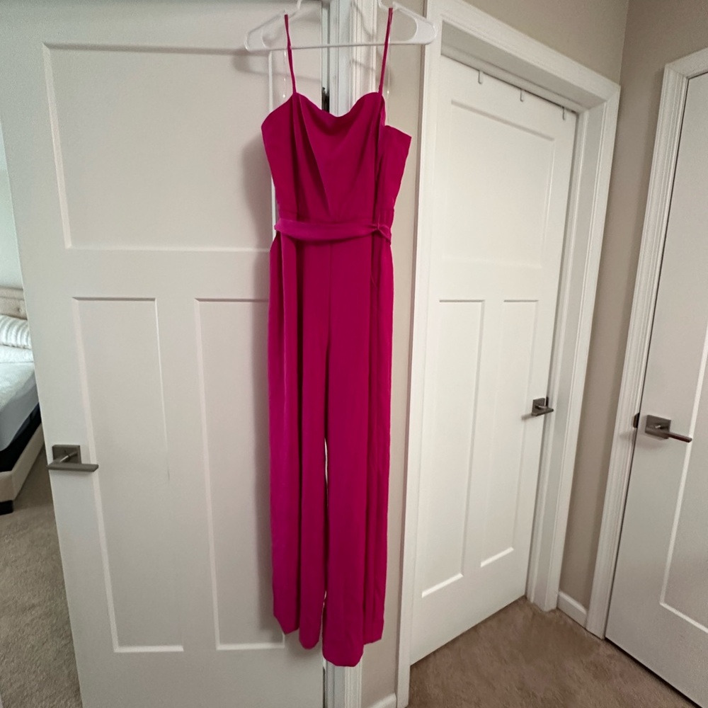 Women's Fuchsia Spaghetti-Strap Jumpsuit